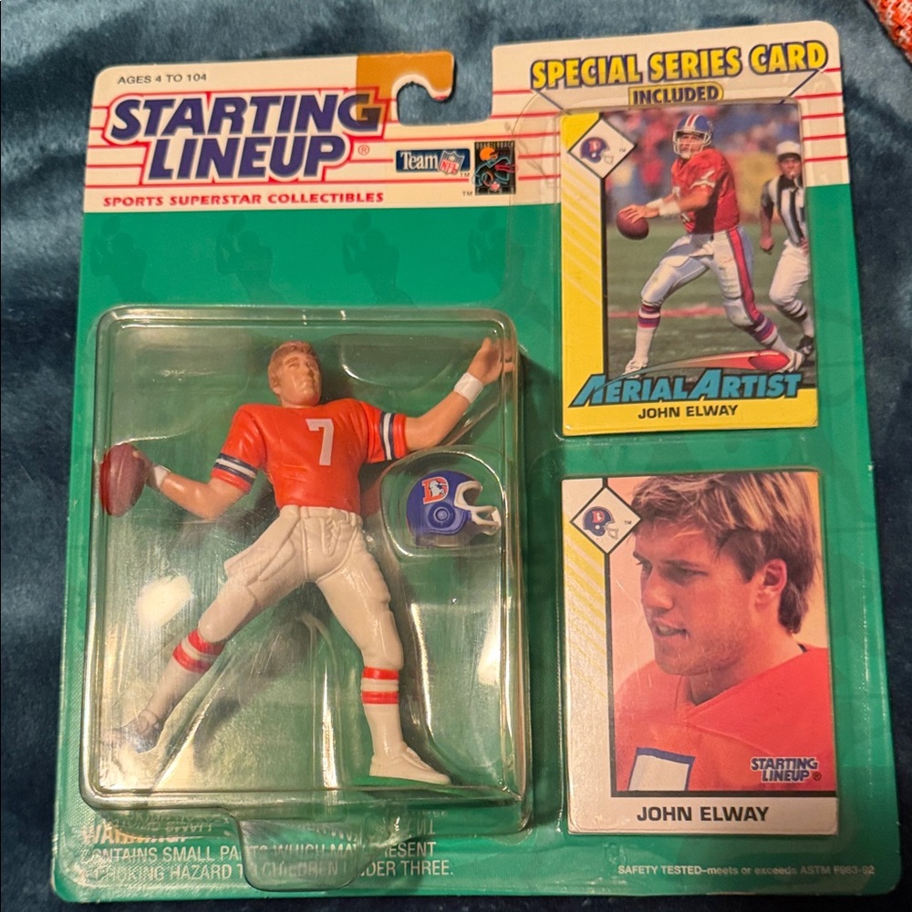 Starting Lineup John Elway Action Figure - Orange and White